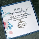 mother's day jewelry gift silver infinity heart necklace