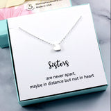 Sister Gift - Simple Heart Charm Necklace, Sterling Silver