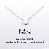 Sister Gift - Simple Heart Charm Necklace, Sterling Silver