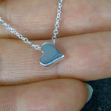  best gift for long distance sister, silver heart necklace 