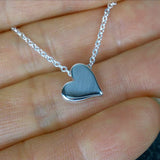  best gift for long distance sister, silver heart necklace 