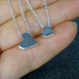 long distance best friend gift heart necklace sterling silver