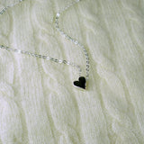 bridesmaid necklaces bridal party gift silver heart necklace