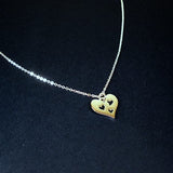 Heart Cutout Necklace, Sterling Silver