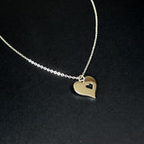 Heart Cutout Necklace, Sterling Silver