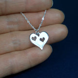 Heart Cutout Necklace, Sterling Silver