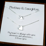 mother daughter necklace set heart necklace sterling silver