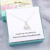 Wedding Party Gift: Infinity Pearl Drop Necklace, Sterling Silver