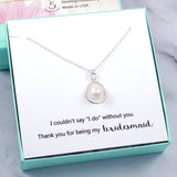 Bridesmaid Gift Set: Infinity Freshwater Pearl Necklace, Sterling Silver