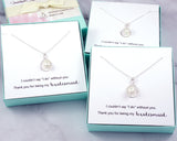 Bridesmaid Gift Set: Infinity Freshwater Pearl Necklace, Sterling Silver