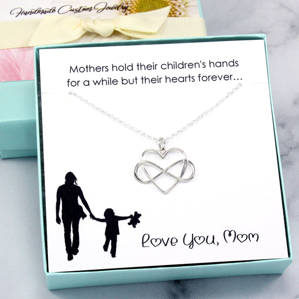 Mom Gift - Infinity Heart Necklace, Sterling Silver