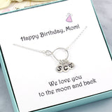 Personalized Mom Birthday Gift - Children's Initial Necklace, Sterling Silver
