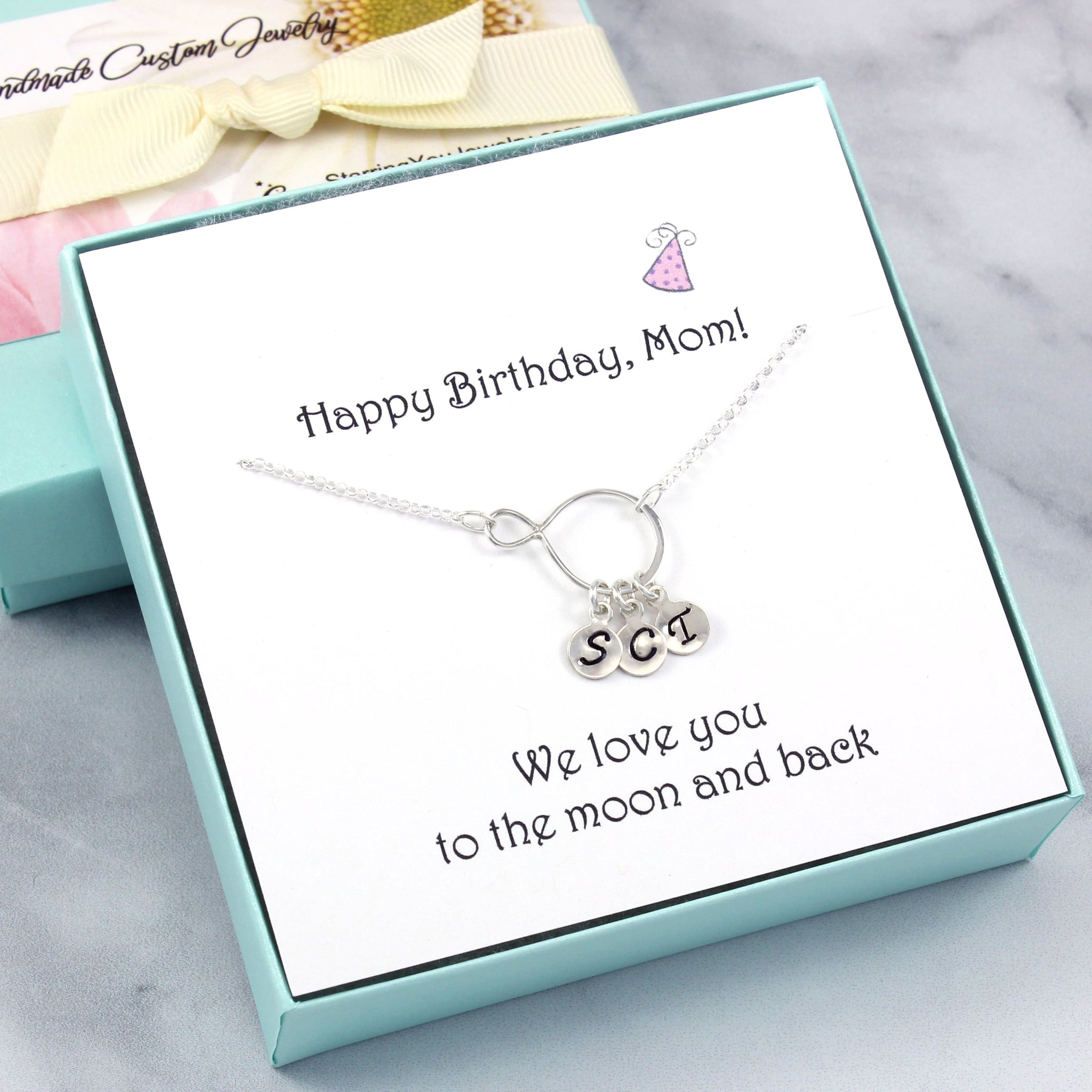 Personalized Mom Birthday Gifts, Children's Initial Necklace Silver โ Starring You Jewelry