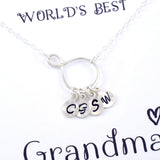 Personalized Grandma Gift - Infinity Initial Necklace, Sterling Silver