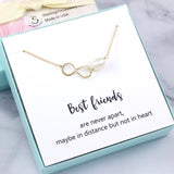 Best Friend Gifts - Infinity Pearl Necklace, 14k Gold Filled