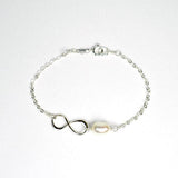 sister infinity pearl bracelet gift sterling silver