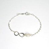 sister infinity pearl bracelet gift sterling silver