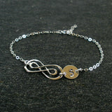 personalized infinity initial bracelet sterling silver