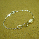 infinity pearl bracelet sterling silver