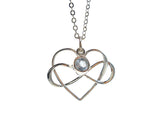 Infinity Heart Necklace, Gemstone Birthstone Jewelry, Sterling Silver