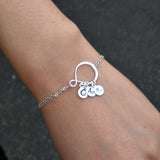 Infinity Initial Bracelet Sterling silver Gift for women