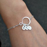 Infinity Initial Bracelet Sterling silver Gift for women