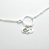 mom initial bracelet silver personalized gift