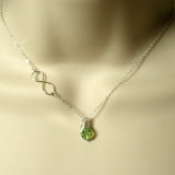 infinity initial necklace with crystal silver women jewelry