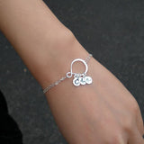 mom initial bracelet silver personalized gift