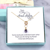 Soul Sister Gift - Amethyst Gemstone Necklace, 14k Gold Filled