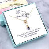 Soul Sister Gift - Amethyst Gemstone Necklace, 14k Gold Filled