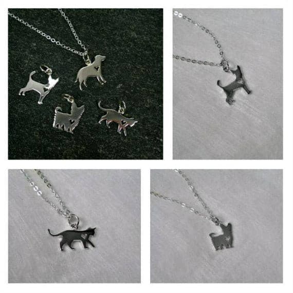 dog necklace for human, labrador yorkie chihuahua silver