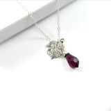 mother of groom gift from bride silver leaf necklace