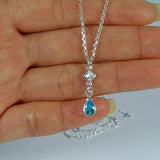 birthstone necklace for mom, sterling silver