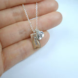 childrens initial necklace for mom gift