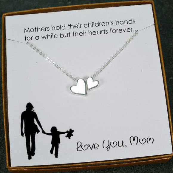 mom heart necklace gift sterling silver