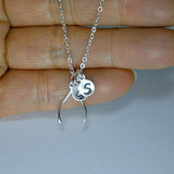 mother daughter necklace initial sterling silver