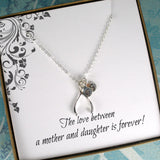 mother daughter necklace initial sterling silver
