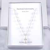 Elegant Pearl Wedding Necklace, Sterling Silver