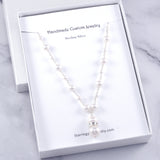 Elegant Pearl Wedding Necklace, Sterling Silver