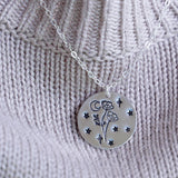 Celestial Peridot Poppy Necklace, Sterling Silver