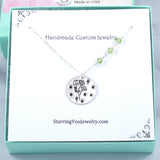 Celestial Peridot Poppy Necklace, Sterling Silver