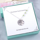 Celestial Peridot Poppy Necklace, Sterling Silver