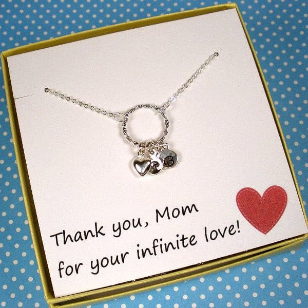 Personalized Mom Gift Children s Initial Necklace Sterling Silver Starring You Jewelry