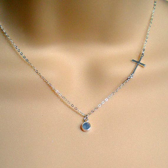 Diamond sideways cross necklace online