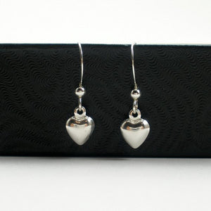 sterling silver heart dangle earrings