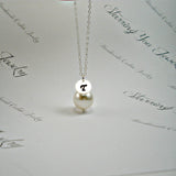 Pearl Initial Necklace Sterling Silver