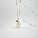 Pearl Initial Necklace Sterling Silver