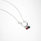 initial gemstone necklace sterling silver birthstone