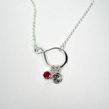 initial gemstone necklace sterling silver birthstone